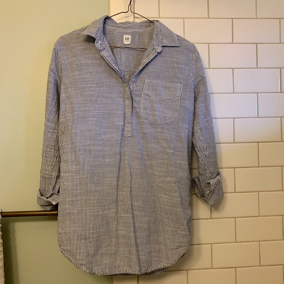 GAP Tops - Gap blue/white striped shirt GAP Tops - Gap blue/white striped shirt